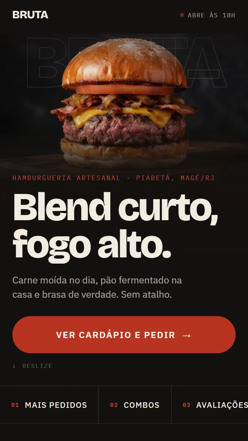 Bruta — biosite premium desenvolvido pela Mappio