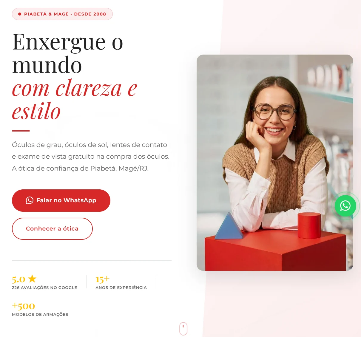 Ótica Machado — projeto desenvolvido pela Mappio